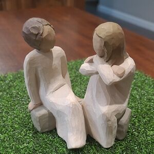 Willow Tree Embrace Sculpture - Brown and Cream
